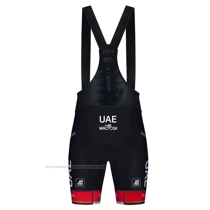 2021 Maillot Cyclisme UAE Noir Blanc Rouge Manches Courtes et Cuissard